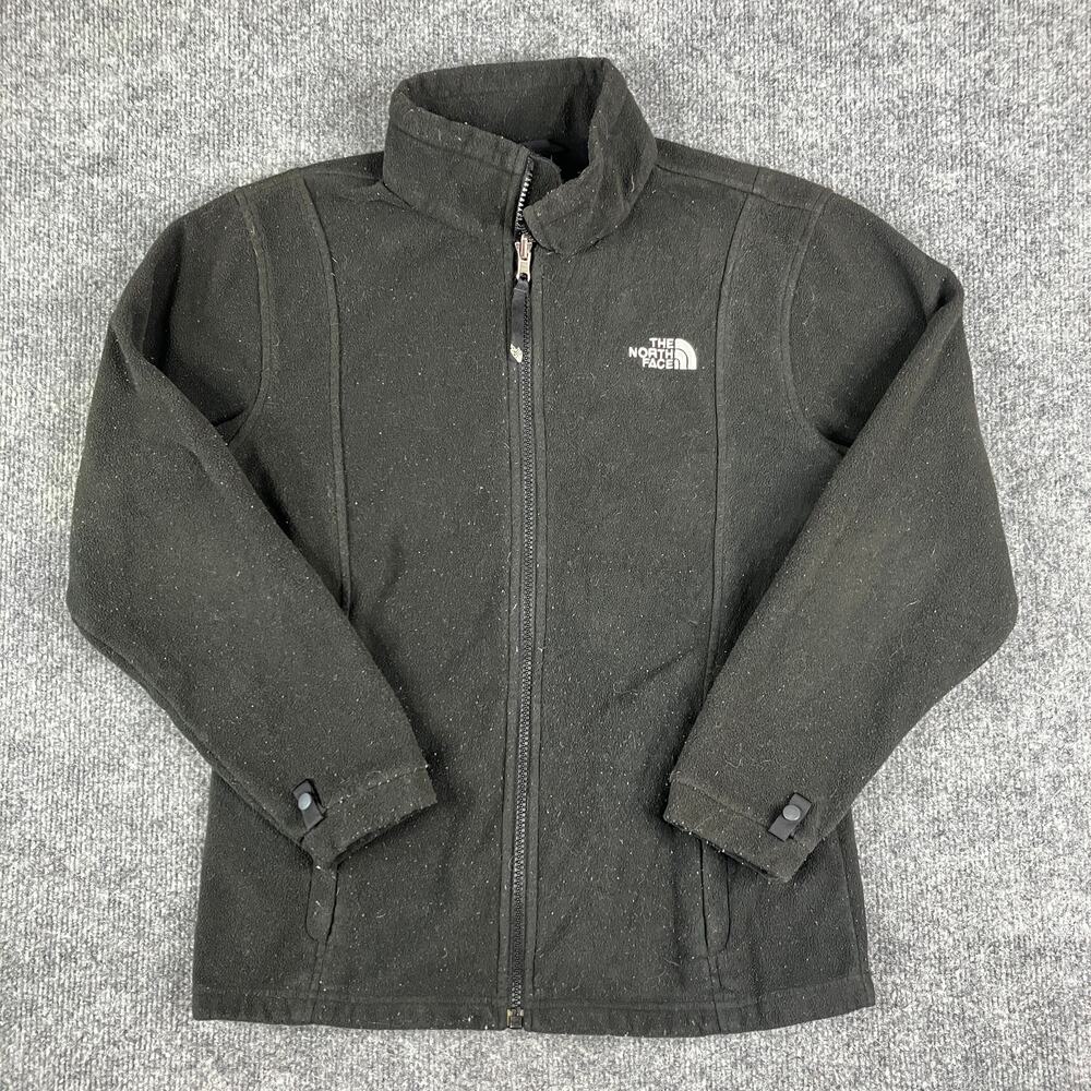 The North Face Fleece Jacket Womens L Black Full Zip Mock Neck Outdoor Sport